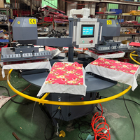 Presse à Chaud Automatique Pneumatique à 6 Stations avec Plaques Chauffantes Doubles pour Sublimation et Transfert Thermique sur T-shirts