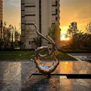 Stainless Steel 3D Traditional Modern <b>Mirror</b> Tree Sculpture Polished Reflective <b>Outdoor</b> <b>Garden</b> Decor Park Plaza Mall Hotel - Product Image 5