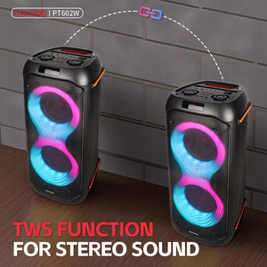 OEM/ODM Enceinte de 6,5 pouces pour DJ et fêtes en extérieur, RGB sans fil, double mode, 2 microphones, Microlab PT602W - Product Image 4