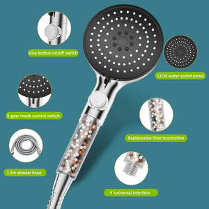 Насадка для душа с фильтром из минерального камня, 5 режимов распыления - Product Image 2