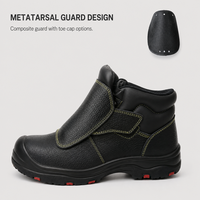 Bottes de sécurité avec protection métatarsienne pour le soudage, en cuir de buffle, semelle en caoutchouc PU, logo personnalisé, marque privée, exportateur chinois