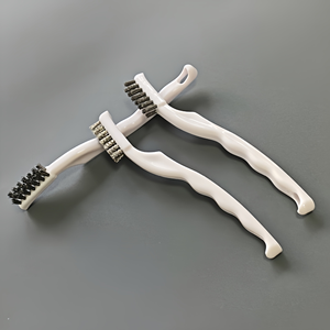 Spazzola Metallica con Manico Bianco, Spazzola Industriale con Setole, Manico Antiscivolo in Plastica, per Rimozione Ruggine, Levigatura e Lucidatura - Product Image 4