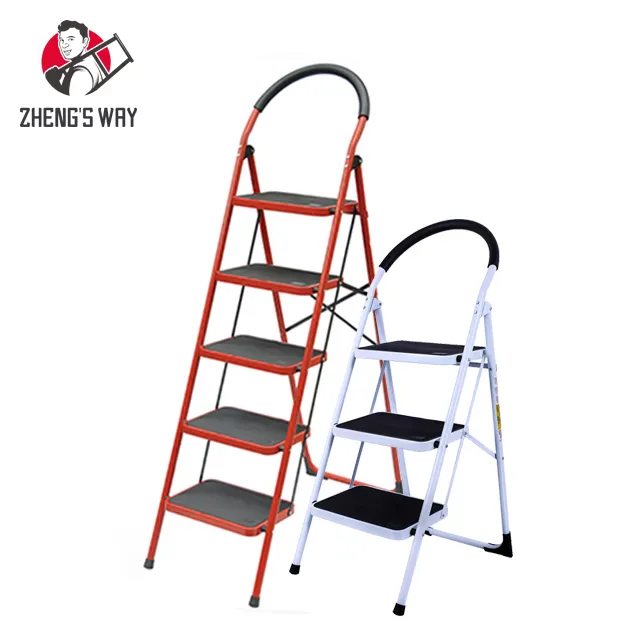 Goedkope Prijs 5 Stap Kruk Huishouden Staal Metalen Vouwen Stap Ladders Voor Lidl