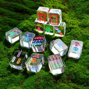<b>Clear</b> Crystal Epoxy <b>Resin</b> Western-style Reusable Square Mahjong Keychain DIY Handmade Craft Summer Color Charm for Gift Giving - Product Image 4