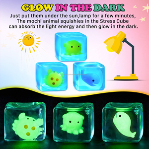 Squishy Stress Cube <b>Fidget</b> Toys for Adults Kids-Glow in the Dark Sensory Soft Toy EVA Material Autism Stress Relief Squeeze Ball - Product Image 2