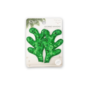 Adorno Navideño de Asta de Ciervo Ilan, 5.5x9mm, Lentejuela Verde, 2 Piezas, Decoración Festiva - Product Image 1