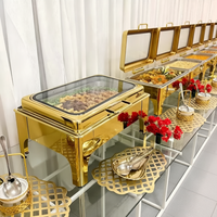 Nouveau Réchaud de Luxe Rectangulaire Doré 2026 de 9 Litres pour Buffet, Chauffe-Plats pour Événements de Restauration