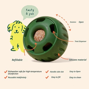 Giocattolo Dispensatore di Snack per Cani in Silicone Ricaricabile con Stampo a 4 Cavità, Alimentatore Lento, Palla Interattiva per Masticare - Product Image 1