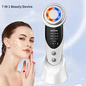 Máquina profissional de beleza para uso doméstico, dispositivo 7 em 1 para cuidados faciais, massageador facial, levantamento facial e massageador firmador