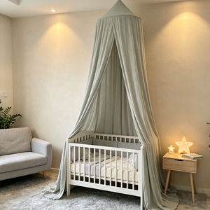 Hanging <strong>Bed</strong> Canopy <strong>Tent</strong> &amp; <strong>Kids</strong> Play <strong>Tent</strong> with Mosquito Net Polyester/Cotton Circular <strong>for</strong> Baby Crib Bedroom Reading Nook Decor - Product Image 5
