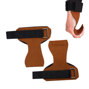 Empuñaduras de mano para <span class=keywords><strong>gimnasia</strong></span>, levantamiento de pesas, empuñaduras de cuero con soporte para muñeca, protección de Palma, guantes de Fitness, 2 uds. - Product Image 1