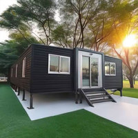 Maison pliable en conteneur avec terrasse extérieure, maison modulaire extensible, maison familiale préfabriquée avec auvent 20ft 40ft, 20Ft 30Ft 40Ft