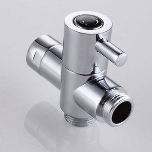 Вентильный клапан, латунные аксессуары для крана, поворот на четверть, отключение воды, хромированный Т-образный, трехходовой угловой клапан для биде-распылителя - Product Image 2