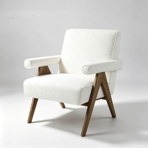 Modern Living Room Chair Luxury Armchair with Solid Wood <b>Frame</b> and Soft Upholstery for Home Decoration - Product Image 5