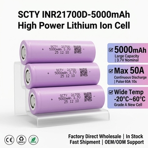 เกรด21700D 5000มิลลิแอมป์60A แบตเตอรี่ Li-ion 3.7โวลต์ความจุสูงสำหรับโดรน FPV เครื่องมือไฟฟ้าจักรยานไฟฟ้าเซลล์ปล่อยสูง - Product Image 2