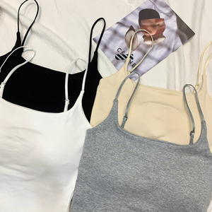 Camisetas sin mangas estilo BM para mujer Primavera Verano Venta caliente Modal algodón almohadilla en el pecho pequeño <span class=keywords><strong>tirantes</strong></span> chaleco integrado hermosa espalda interior - Product Image 2