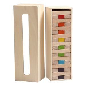 Yuming Blocs de construction en bois colorés miniatures, <span class=keywords><strong>jeu</strong></span> de puzzle empilable, <span class=keywords><strong>jeu</strong></span> de table familial, ensemble en boîte - Product Image 5