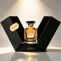Flacons de parfum en verre transparents carrés plats de luxe de 100 ml, flacons vaporisateurs avec bouchon personnalisé