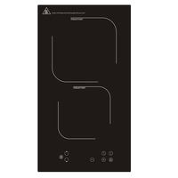 Nouvelle cuisinière à induction double tête domestique en alliage d'aluminium noir à microcristaux, haute puissance, avec contrôle tactile et fonction de réservation
