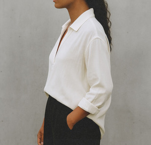 Chemises <span class=keywords><strong>en</strong></span> <span class=keywords><strong>lin</strong></span> blanc personnalisables pour femmes, blouses, hauts, chemises durables pour femmes, chemises à col <span class=keywords><strong>en</strong></span> V, chemises écologiques, surchemises <span class=keywords><strong>en</strong></span> <span class=keywords><strong>lin</strong></span> - Product Image 2