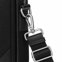 Maletín de Negocios de Gran Capacidad, Impermeable, de Nailon y Cuero Genuino, con Doble Compartimento, para Hombre, para Viajes y Portátil