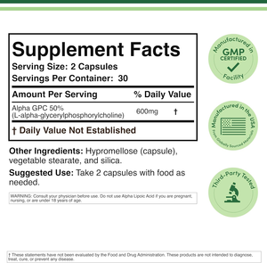 Suplemento cerebral Alpha GPC de Venta caliente para Fórmula de memoria avanzada Focus y suplemento de enfoque de soporte cerebral - Product Image 5
