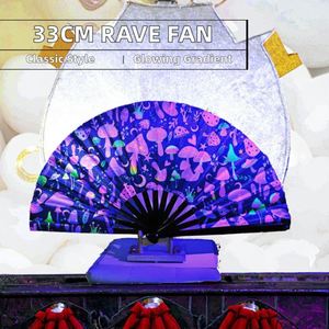 Abanico Grande de 33 cm para Danza China y Japonesa, Festival de Música, con Degradado Reflectante, Plegable, de Bambú, para Regalos de Halloween - Product Image 2