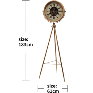 Vô cùng thời gian thiết kế mới sàn gỗ đồng hồ cổ điển Tripod Movie ánh sáng kim loại di chuyển bánh răng sàn Đồng hồ sàn thường vụ đồng hồ - Product Image 3