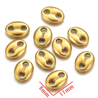 Yiwu 18k or acier inoxydable connecteur de nez de porc 8mm perle de grain de café pour Bracelet fermoir fabrication de bijoux résultats