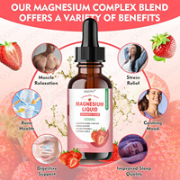 OEM Vente en gros Magnésium liquide 1000MG Fonction de soutien intestinal Qualité du sommeil Humeur Soulagement du stress Fibre de cellulose Vitamine 30ml 1oz