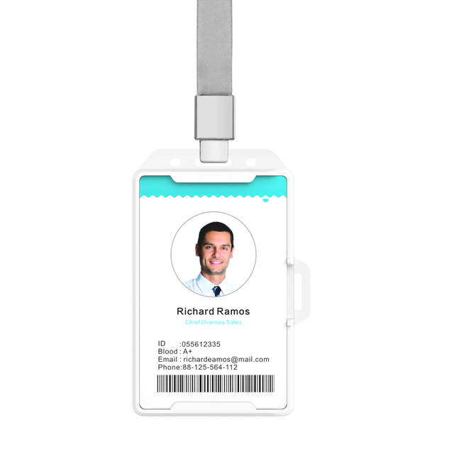 Wholesale IoT BLE 5.0 Smart Wearable Badge Card Emergency Button Bluetooth Beacon for Personnel Safety