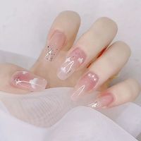 Vente chaude personnalisé princesse belle faux ongles décorer fleur et arc enfants presse sur les ongles