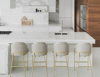 Chaises de salle à manger de luxe modernes, pieds en métal noir doré, velours rembourré pour la maison et le bureau-Mobilier de salon