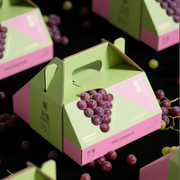 Premium ecologische golfkartonnen doos voor grapefruitverpakkingen met handvat, magneetsluiting en op maat gemaakte kleur UV-print |   Elegant
