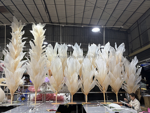 Decorazione per Eventi con Fiori Giganti in Organza Color Champagne, Centrotavola per Feste, Supporto per Fiori Decorativo - Product Image 5
