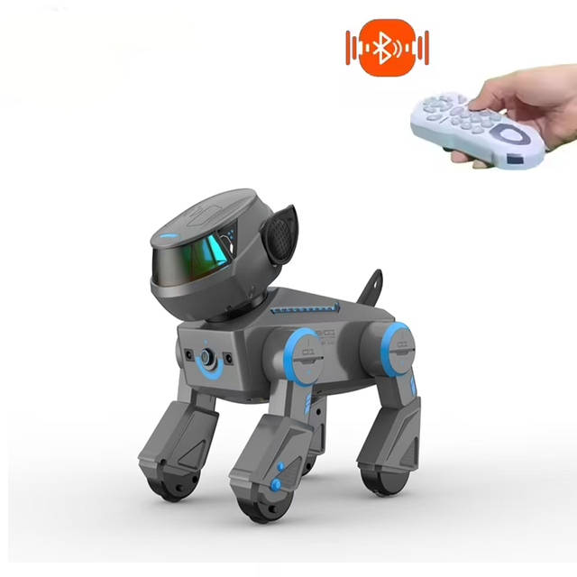 Kids 2 in 1 Smart RC Robot Dog Toy with Lights Gesture Sensing Control Stunt Plastic Transport Car and Truck for Gifts