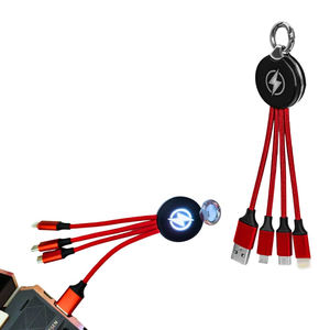 Câble de charge <span class=keywords><strong>USB</strong></span> 3 en 1 durable en gros avec logo lumineux LED, porte-clés lumineux, type-C, charge rapide, cadeaux pour promotions - Product Image 5