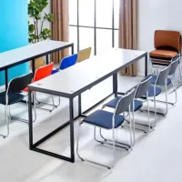 Chaise de bureau en métal, design moderne et simple, avec siège rembourré, prix de gros direct d'usine