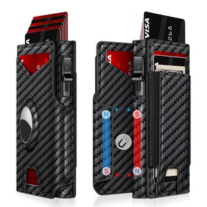 Tarjetero Bifold de Cuero Genuino para Hombre, Diseño Pop-up de Aluminio Metálico de 4 Pulgadas, Uso Diario - Product Image 5