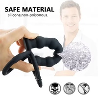Schwarze Silikon-Analperlen Tragbarer Sperma-Verschlussring Analplug Butt Plug Sexspielzeug für Frauen Männer Schwule Erwachsenenspielzeug G-Punkt-Stimulator