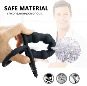 Cuentas Anales de silicona negra, anillo de bloqueo de semen portátil, <span class=keywords><strong>Anal</strong></span> tapón, tapón <span class=keywords><strong>Anal</strong></span>, Juguetes sexuales para mujeres, hombres, adultos homosexuales, estimulador del punto G - Product Image 5