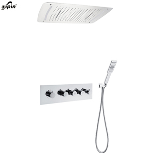 Set doccia termostatico cambio Led specchio pannello doccia pioggia Spray Mist Spa soffione doccia Kit montaggio a soffitto Sus304 colore - Product Image 4