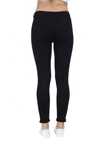 Jean taille haute <span class=keywords><strong>noir</strong></span> pour femmes, <span class=keywords><strong>pantalon</strong></span> en Denim Stretch, déchiré, moulant, mode 2020 - Product Image 6