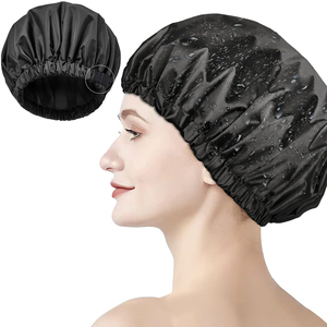 <span class=keywords><strong>Bonnet</strong></span> <span class=keywords><strong>de</strong></span> douche HZM-23444 pour femmes Satin doublé taille réglable Double couche réutilisable imperméable Extra Large <span class=keywords><strong>bonnet</strong></span> <span class=keywords><strong>de</strong></span> <span class=keywords><strong>bain</strong></span> - Product Image 1
