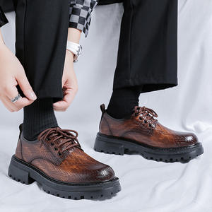 Zapatos de Vestir Casuales para Hombre con Punta Redonda de Alta Calidad, Zapatos Formales de Cuero con Suela Gruesa y Aumento de Altura para Hombre, Zapatos Formales de Negocios - Product Image 2