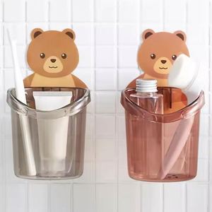 Hot Sale Cute Cartoon Animal Toothbrush & Mouthwash Cup <b>Set</b> Wall-Mounted Punch-Free <b>Bathroom</b> <b>Accessory</b> - Product Image 1