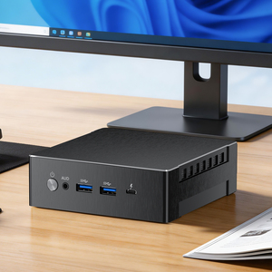 Mini PC de bureau compact Msecore, AMD <span class=keywords><strong>Ryzen</strong></span> <span class=keywords><strong>9</strong></span> <span class=keywords><strong>6900HX</strong></span>, 64 Go DDR5, SSD, double HDMI, USB4, prise en charge triple 4K, haute efficacité, marque - Product Image 1