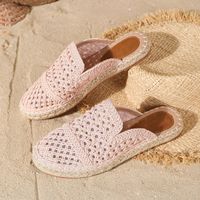 Espadrilles plates à enfiler pour femmes, style espagnol, antidérapantes, à bout fermé, en tissu, collection automne, vente en gros