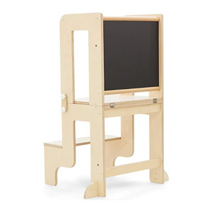 Torre de Aprendizaje Montessori Ajustable de Madera Moderna para Niños Pequeños, Carga Máxima 50 kg, Taburete de Cocina para Niños - Product Image 1