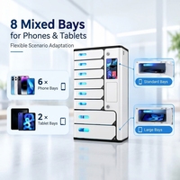 Y2Power UVC Premium, casier intelligent sécurisé à écran tactile à 8 compartiments, station de charge de téléphone avec 2 compartiments plus grands pour iPad